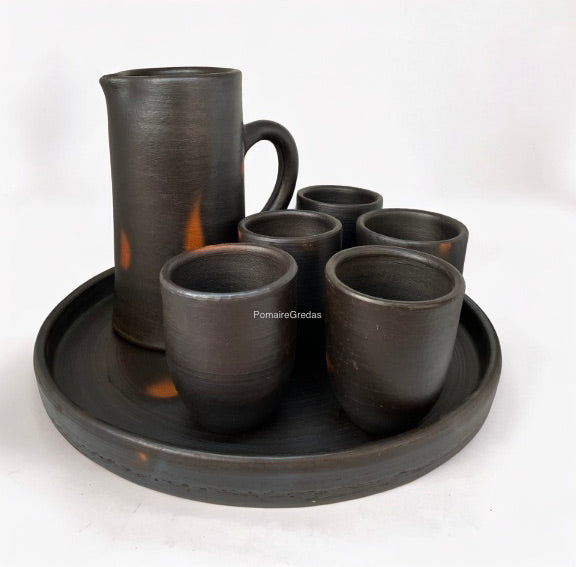 Set de Jarro y vasos de greda